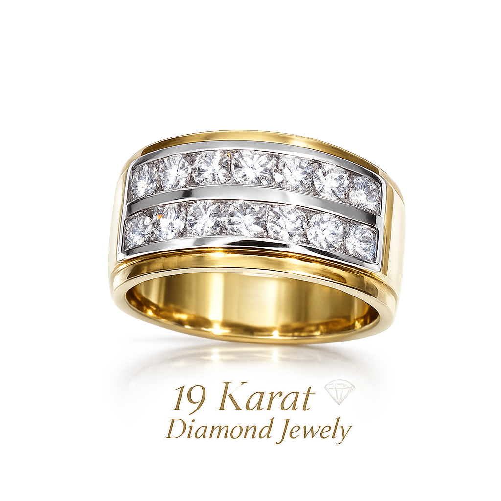 แหวนเพชรฝังรางสองแถว (Double Channel Set Diamond Ring)